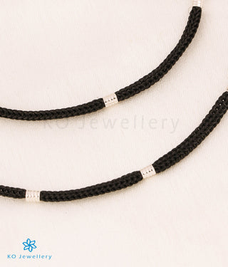 The Jiya Silver Blackthread Nazariya Anklets