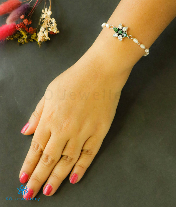 The Taruni Silver Pearl & Gemstone Bracelet