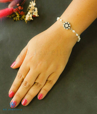 The Madhurya Silver Pearl & Gemstone Bracelet
