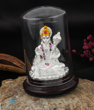 The Lord Hanuman 999 Pure Silver Idol (3.5 inches)