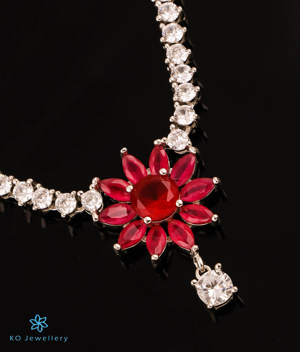 The Scarlet Flower Silver Necklace Set