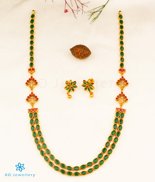 The Abhra Silver Layered Necklace (Green)