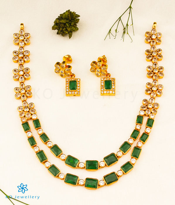 The Yamini Silver Necklace (Green)