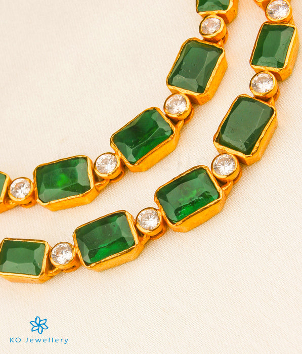The Yamini Silver Necklace (Green)