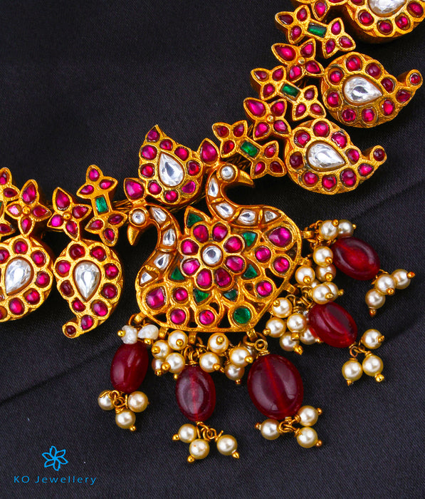 The Bahaar Silver Kundan-Jadau Peacock Necklace