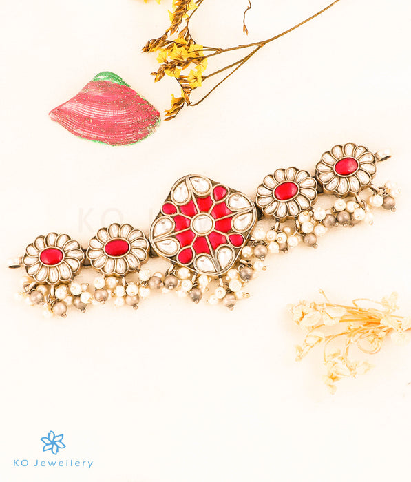 The Manjari Silver Jadau Choker Necklace