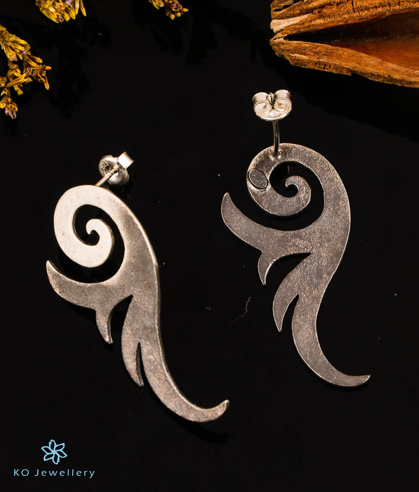 The Shining Flame Silver Earrings