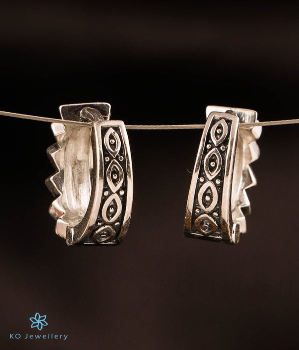 The SquaredOut Silver Marcasite  Hoop Earrings