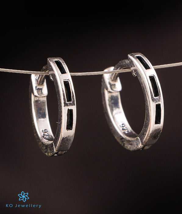 The Subtle Silver Marcasite  Hoop Earrings