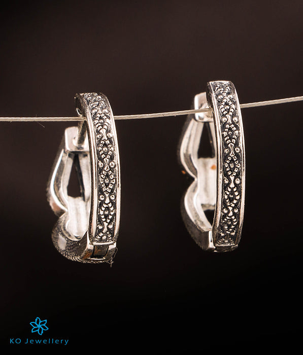 The Glow Silver Marcasite  Hoop Earrings