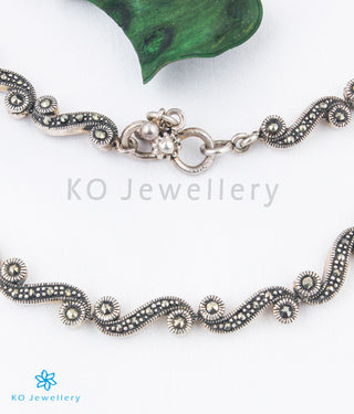 The Swirl Silver Marcasite Anklets