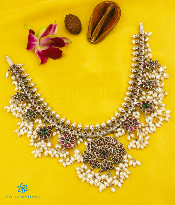 The Sagara Silver Guttapusalu Necklace (Short/Oxidised)