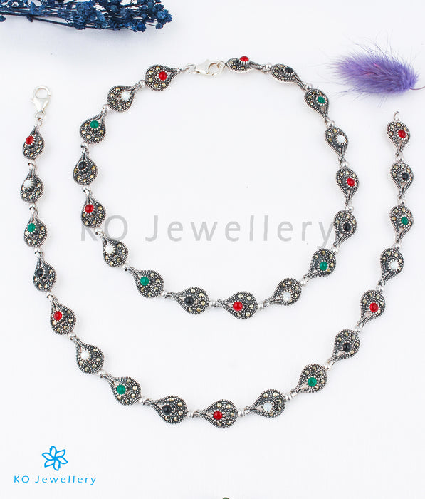 The Oriental Silver Marcasite Anklets