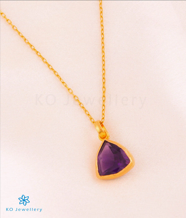 The Triad Amethyst Pendant in 22 KT Gold