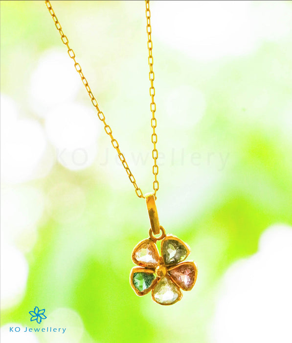 The Tourmaline Hearts Pendant in 22 KT Gold