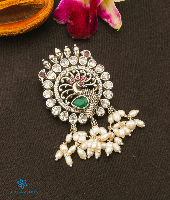 The Samyukta Silver Peacock Pendant
