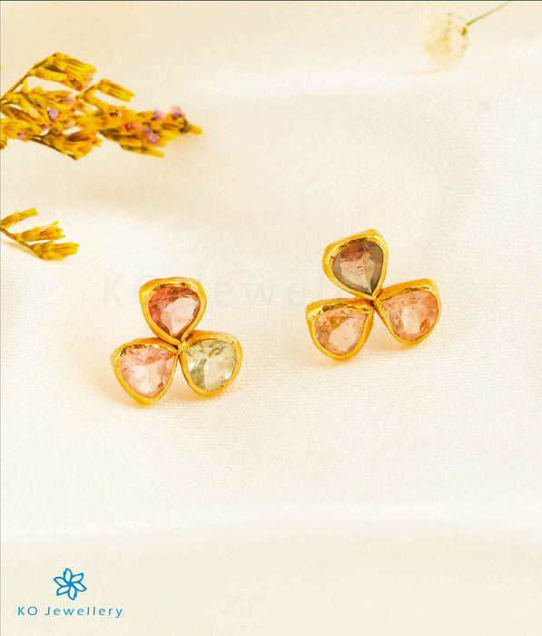 The Tourmaline Hearts Earrings in 22 KT Gold