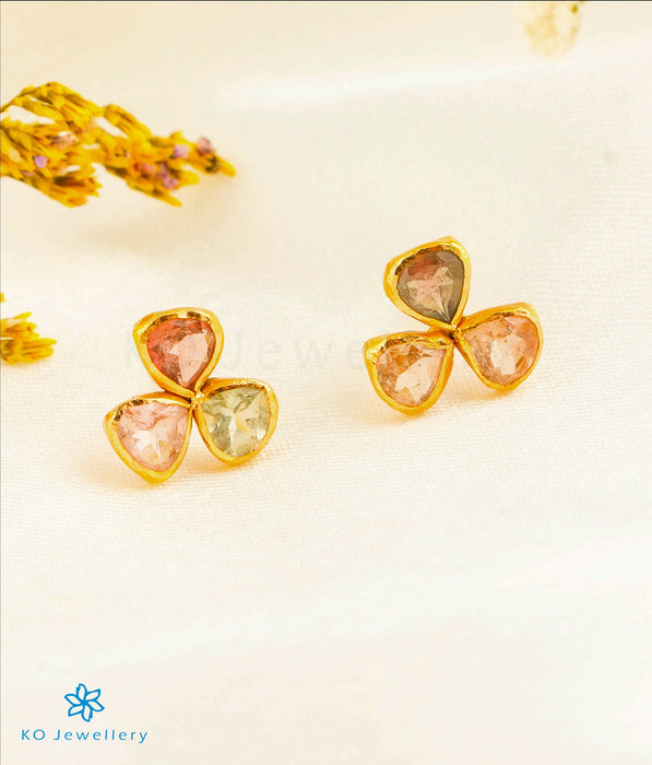 The Tourmaline Hearts Earrings in 22 KT Gold
