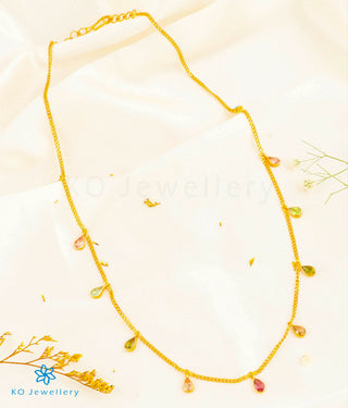 Precious Tourmaline Teardrop Necklace in 22KT Gold