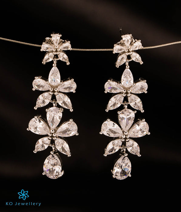 The Fleur Cocktail Silver Earrings