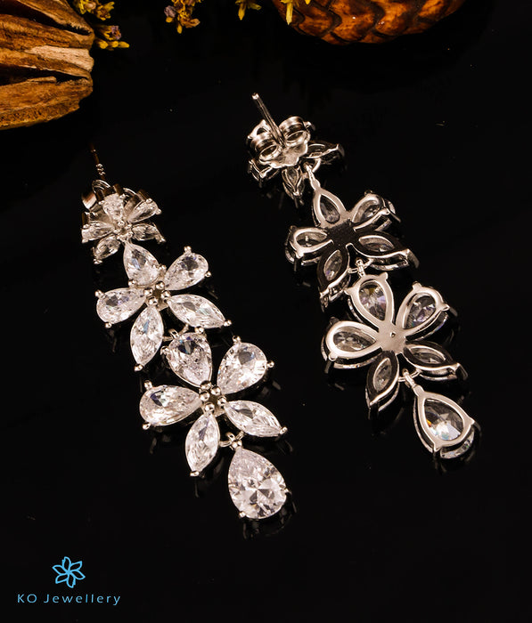The Fleur Cocktail Silver Earrings