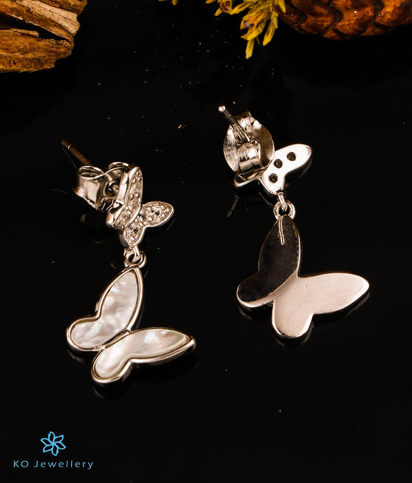 The Paired Butterfly Silver Earrings