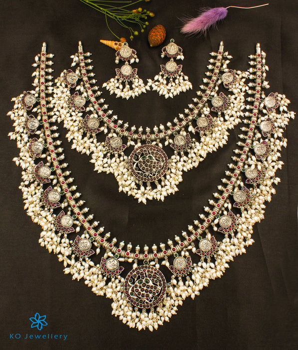 The Saira Silver Guttapusalu Necklace Set Of 2