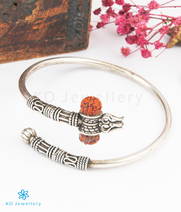 Lord Shiva Trident Kada Bracelet, Sterling Silver Rudraksha Bracelet,  Babhubali Trishul Kada Tribal Stylish Customized Jewelry Nssk512 - Etsy