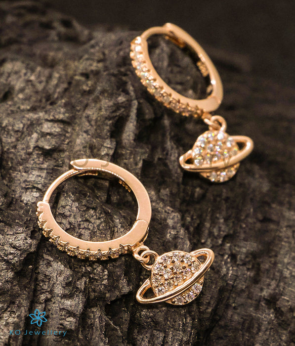 The Sparkling Planet Silver Rose-Gold Hoops
