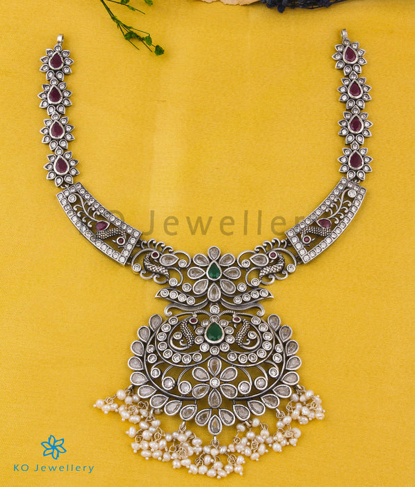The Rohira Silver Pearl Peacock Necklace