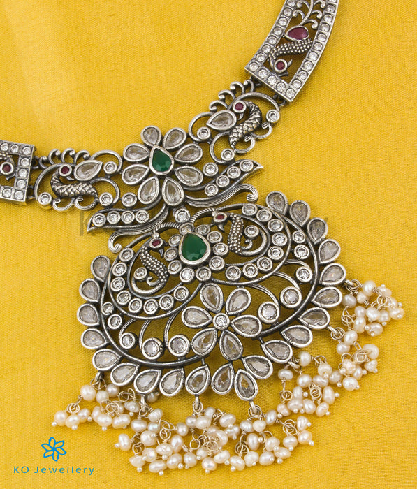The Rohira Silver Pearl Peacock Necklace