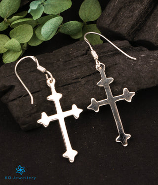 The Cross Silver Earrings