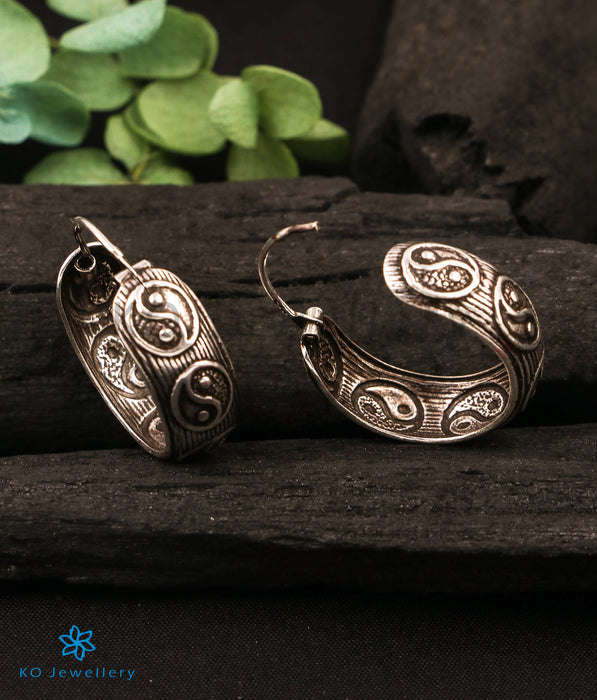 The Yinyang Silver Hoops