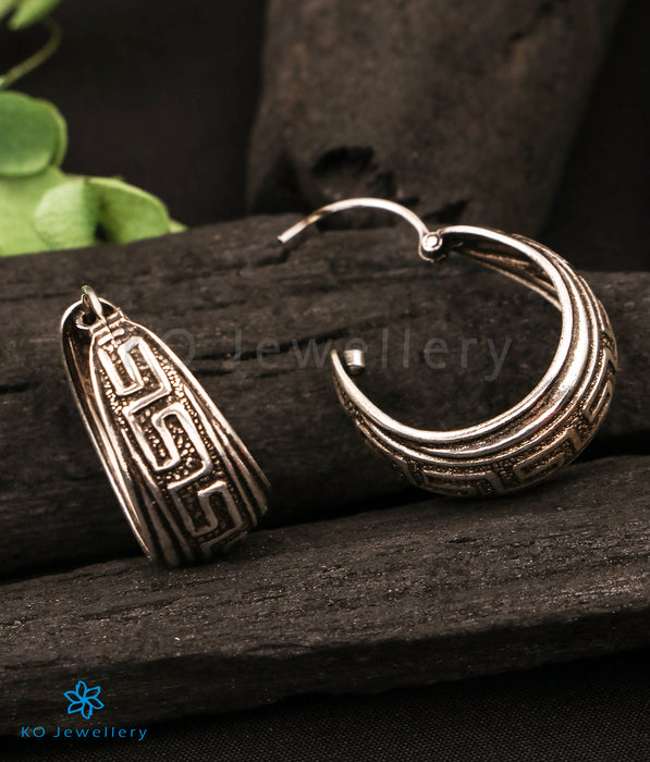 The Patterned Silver Hoops