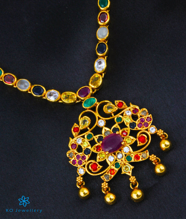 The Vashist Silver Navaratna Necklace