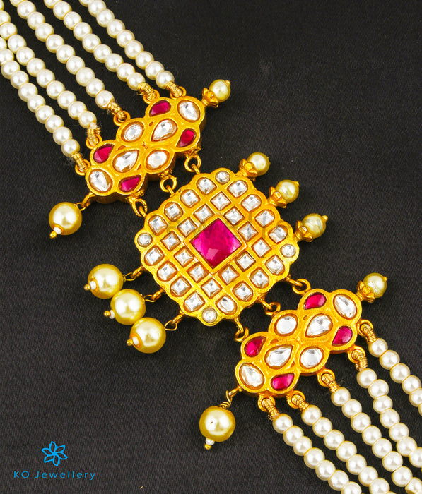 The Taraash Silver Jadau Pearl Necklace Set