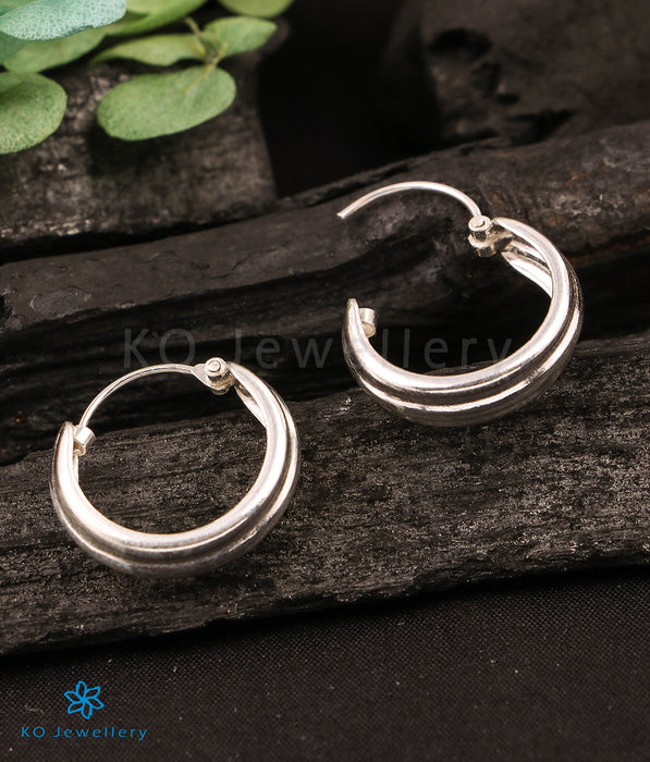 The Edgy Silver Hoops
