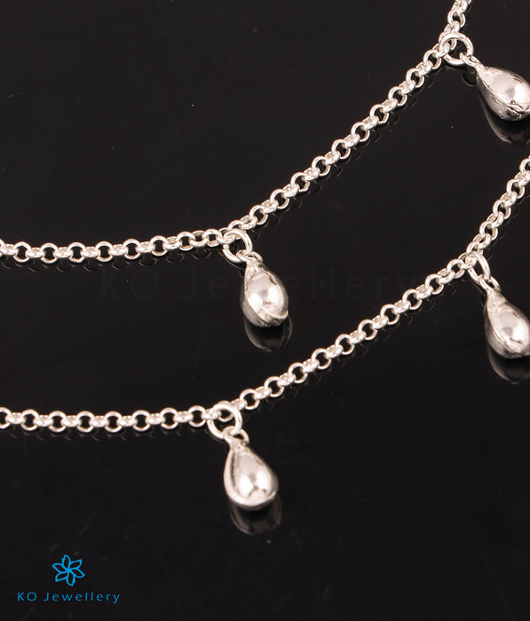 The Drop Silver Anklets