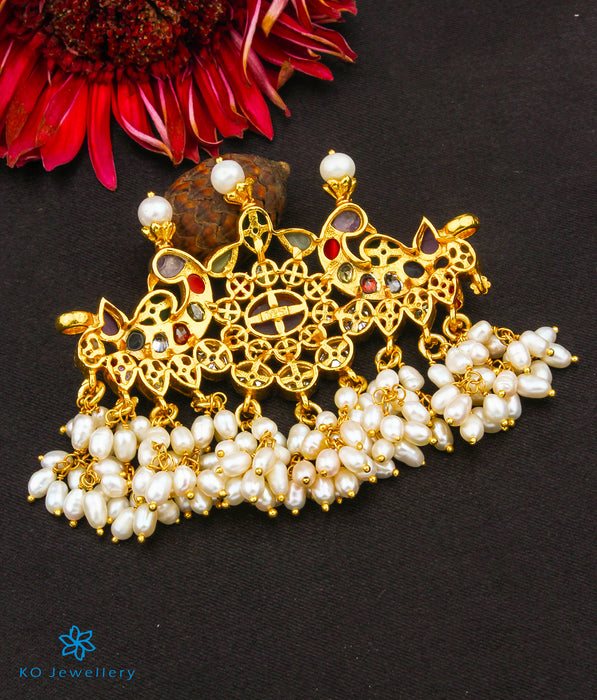The Tanishka Silver Navratna Choker Necklace/Vanki