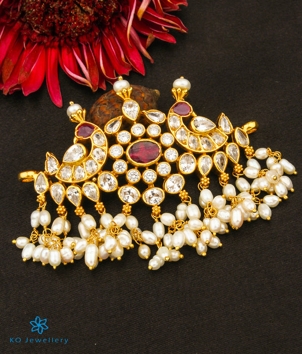 The Tanishka Silver Choker Necklace (White/Vanki)