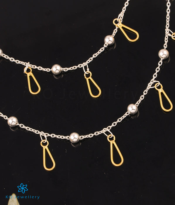 The Charmed Silver Anklets (2 tone)