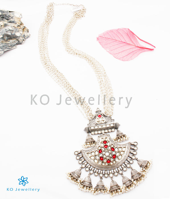 The Purba Antique Silver Kundan Pearl Necklace