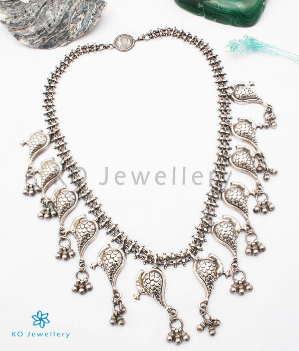 The Zikhin Antique Silver Peacock Necklace