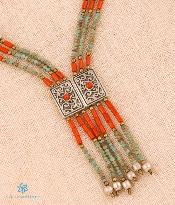 The Tassled Turquoise Antique Silver Necklace