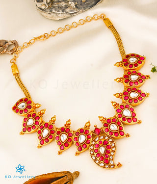 The Yakshitha Silver Paisley Kundan Necklace