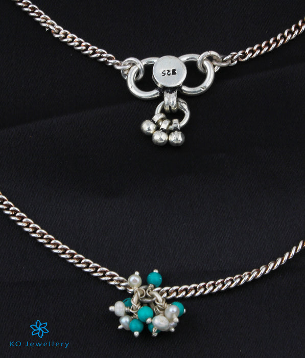 The Jhilmil Silver Pearl Anklets