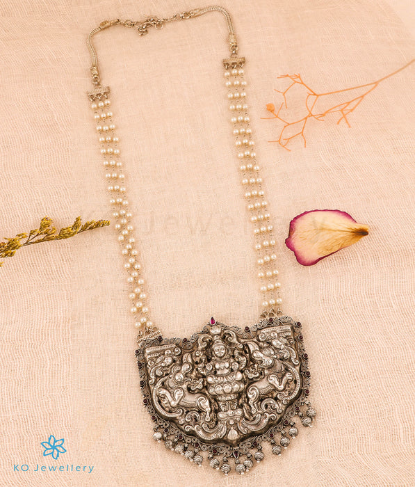 The Mahalakshmi Silver Nakkasi Pearl Necklace