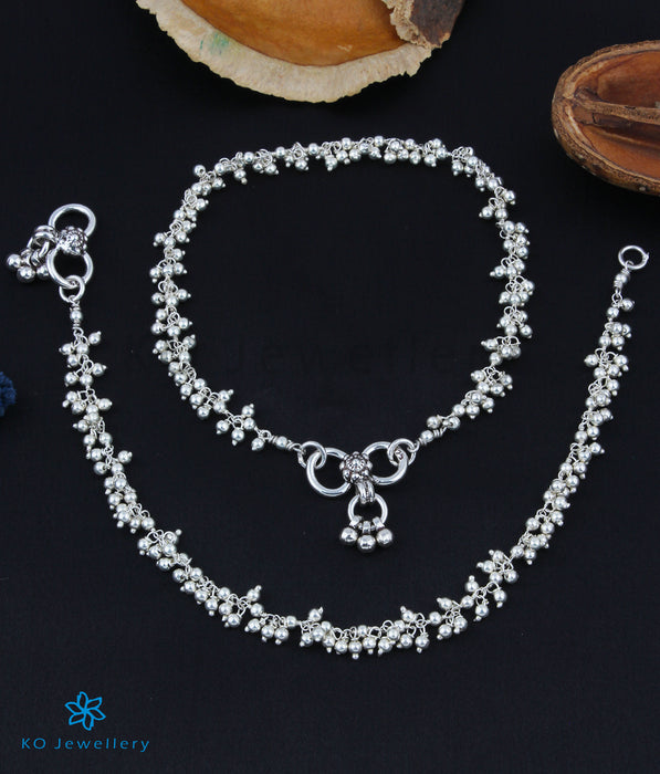 The Gejje Silver Anklets (Bright Silver)