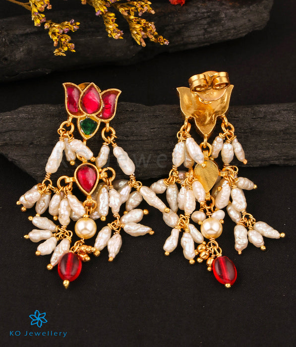 The Peshkash Silver Kundan Earrings