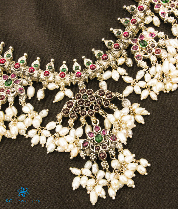 The Barha Silver Guttapusalu Necklace Set Of 2